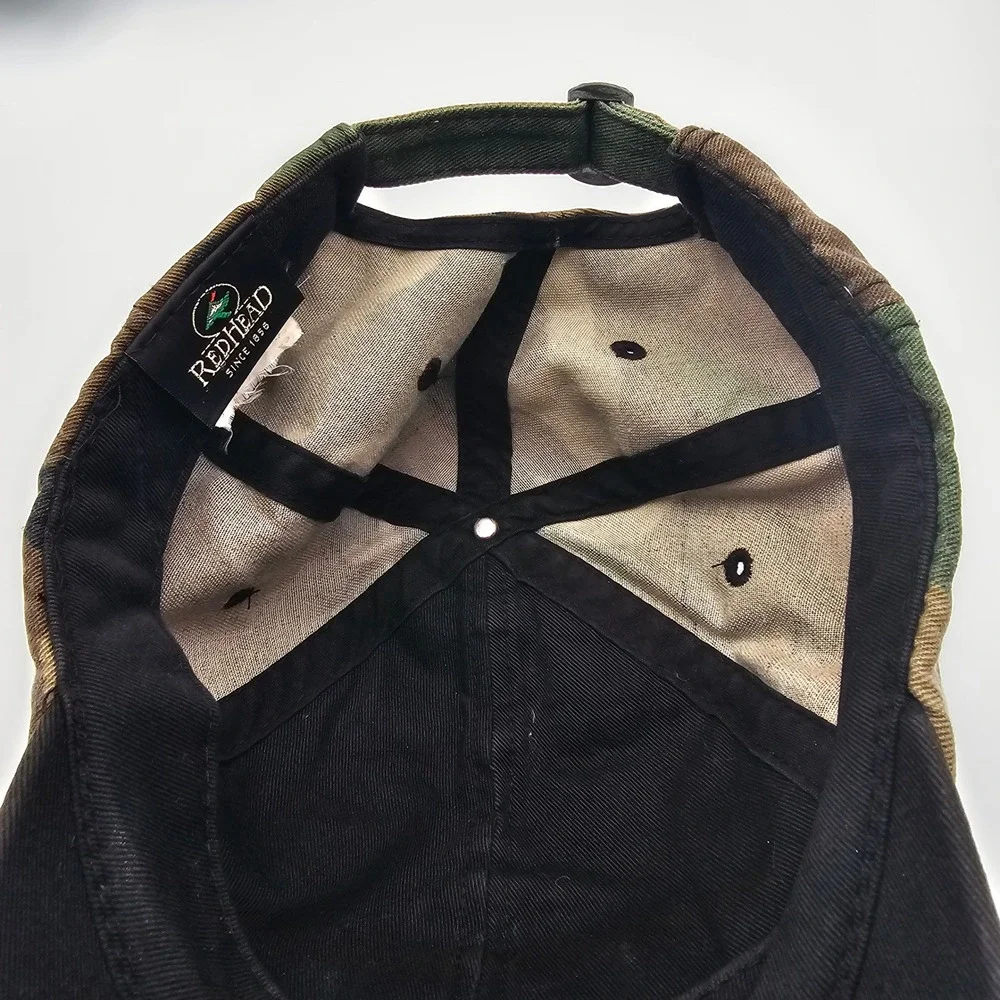 RedHead Bass Pro Shops Camo Strapback Baseball Hat Cap Adjustable Distress OSFM